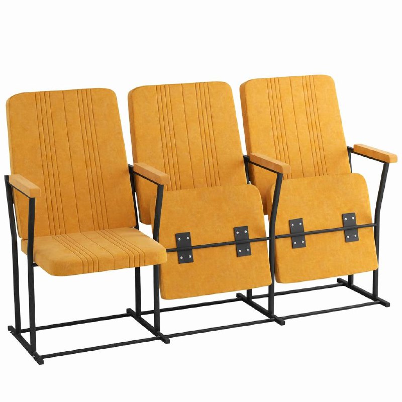 Крісло секційне MEBLIX "Лайн Бюджет" з дерев'яними підлокітниками 3 секції